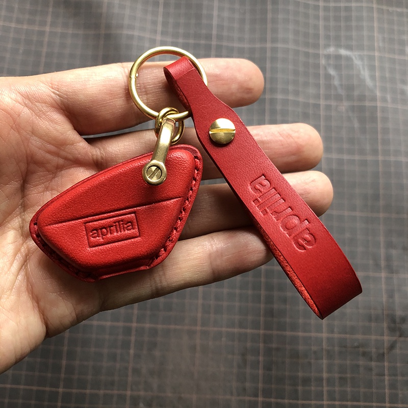 Aprilia鑰匙套GT200 RS660機車手工牛皮鑰匙保護殼