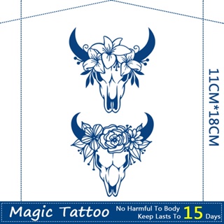 🦌小鹿🦌紋身貼防水假紋身貼持續15天魔法紋身牛頭骨