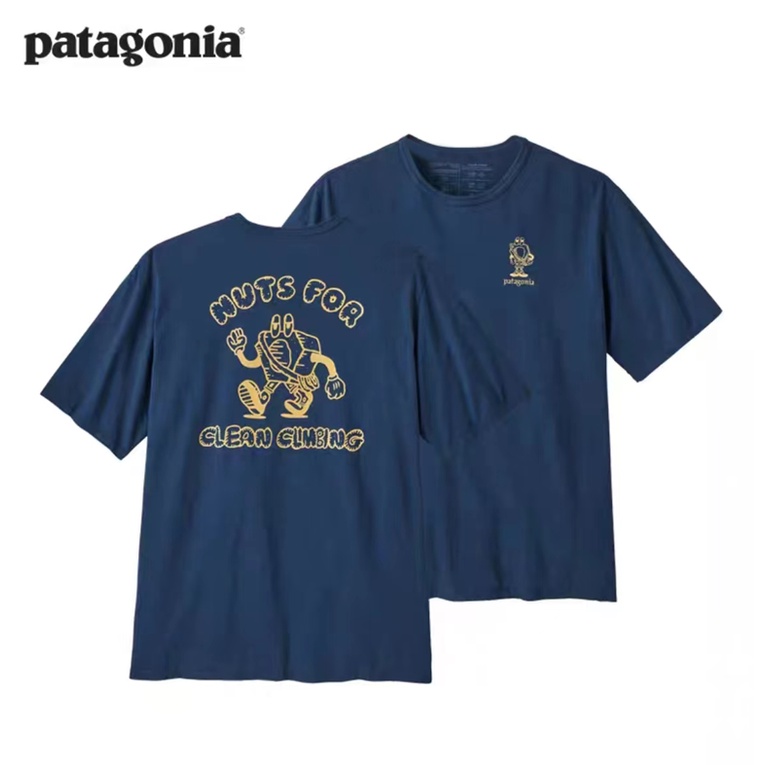 Patagonia巴塔哥尼亞戶外情侶款經典卡通休閒純棉短袖t恤潮牌