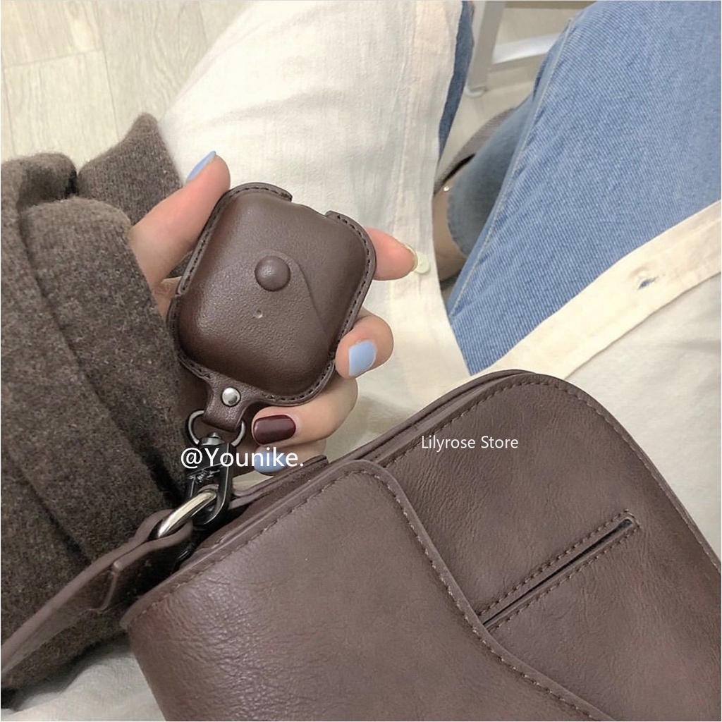 Apple AirPods Pro 1/2/3 高品質皮套 AirPods 棕色保護套