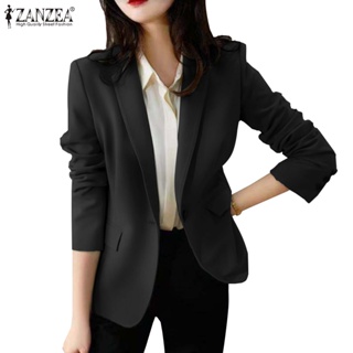 Zanzea 女式韓版時尚巴特領長袖休閒西裝外套