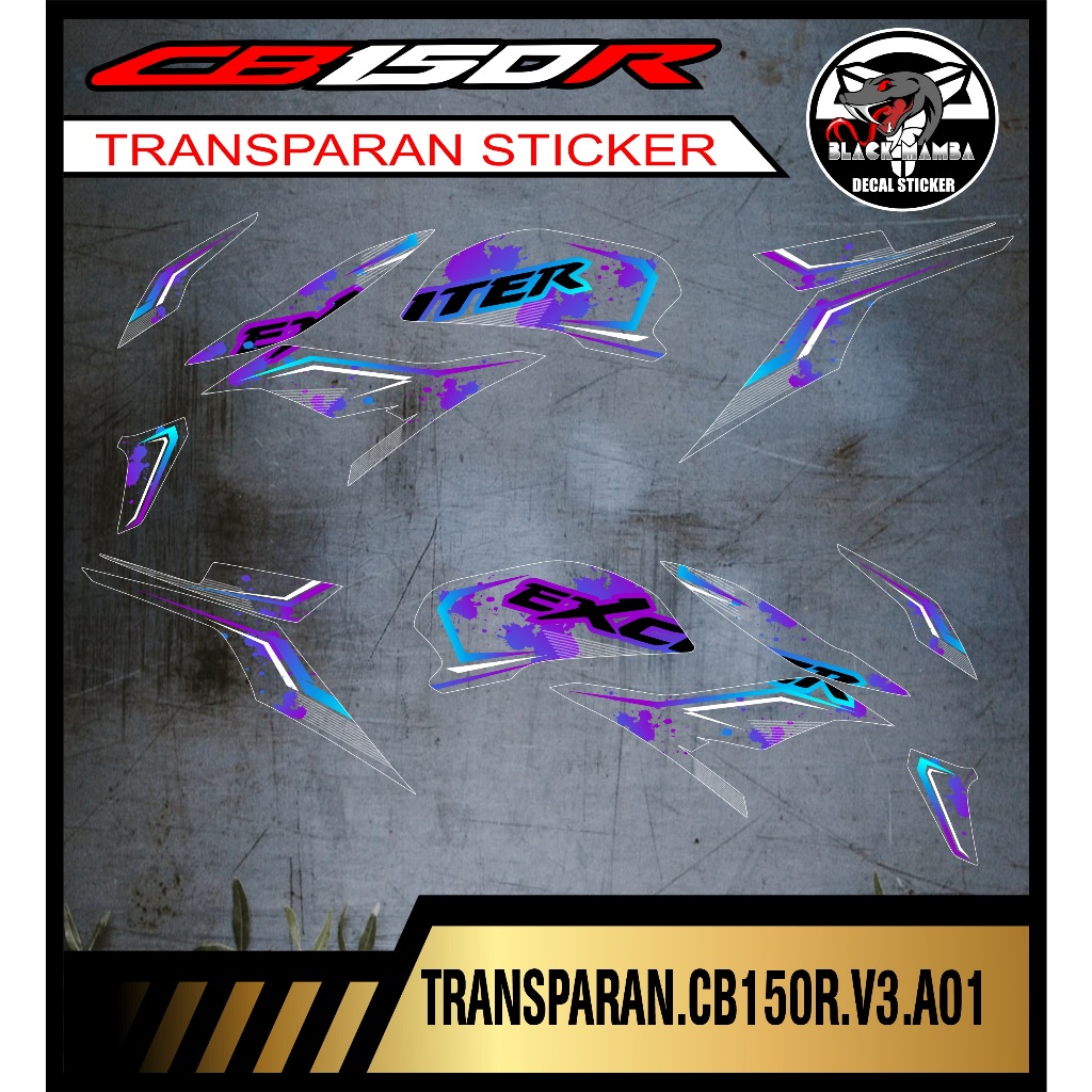 透明條紋 CB150R CB 150r 全新 2018 2019 摩托車變體透明貼紙 CODE A01