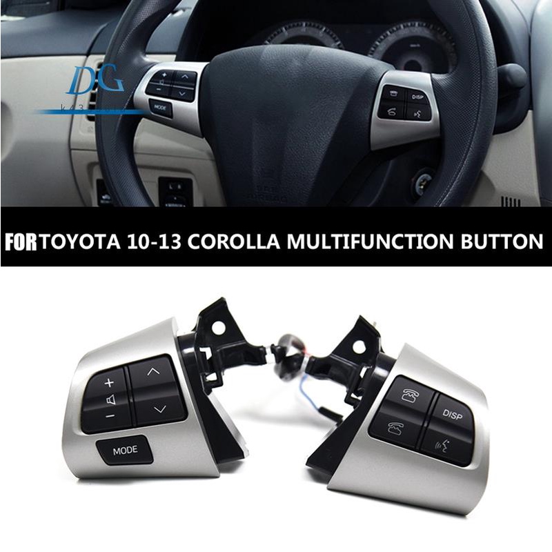 84250-02230 黑色和銀色方向盤音頻開關按鈕適用於豐田卡羅拉 2006-2013 / Wish / 適用於 RA