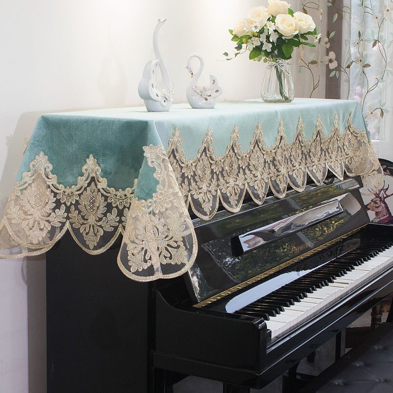 蕾絲鋼琴罩半罩歐式鋼琴巾蓋巾刺繡布藝電鋼琴套防塵桌布全罩蓋布