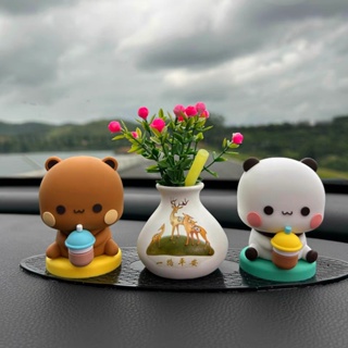 Bubu Dudu 人偶模型 Yiers Mitao 熊貓汽車擺件裝飾桌面娃娃兒童可愛收藏玩具