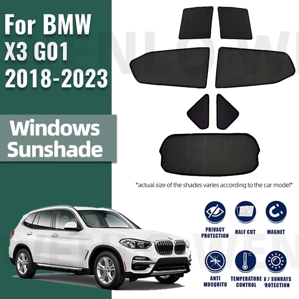適用於 BMW X3 G01 2018-2023 2024 汽車遮陽罩前擋風玻璃框架窗簾後側窗遮陽板遮陽板