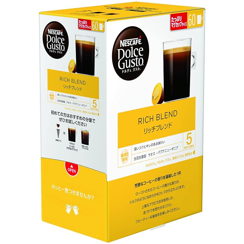 [日本直送]雀巢咖啡 Dolce Gusto 独家胶囊浓郁混合咖啡 60p x 1 盒 [普通咖啡]。