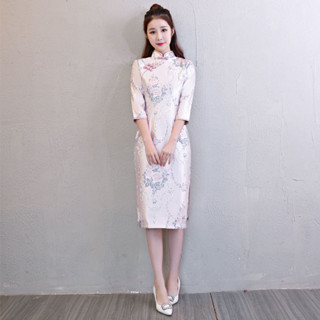 旗袍秋季新款改良版長款優雅緊身性感年輕款少女中國風繡花洋裝