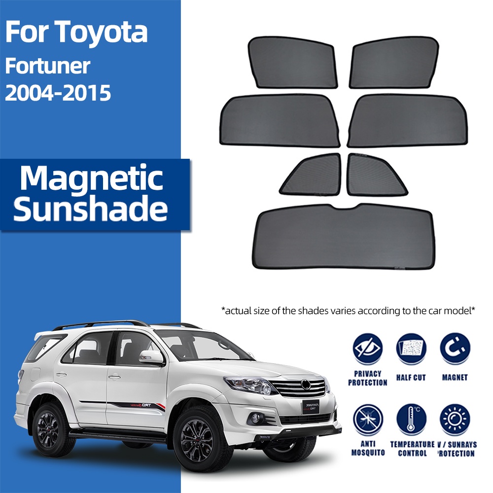 豐田 適用於 Toyota Fortuner 2004-2015 2016-2023汽車遮陽罩磁性後側嬰兒窗遮陽板遮陽板