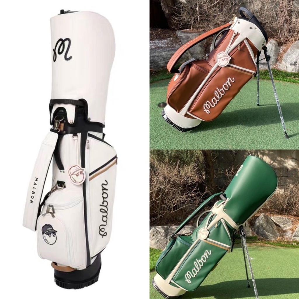 【現貨速發】高爾夫球包 高爾夫球杆袋 新款malbon高爾夫球包 pu戶外高檔男女同款高爾夫支架包2帽大容量