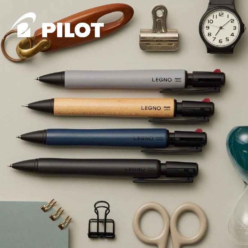 日本Pilot百樂LEGNO 2+1河馬木多功能高級黑紅油性原子筆鉛筆