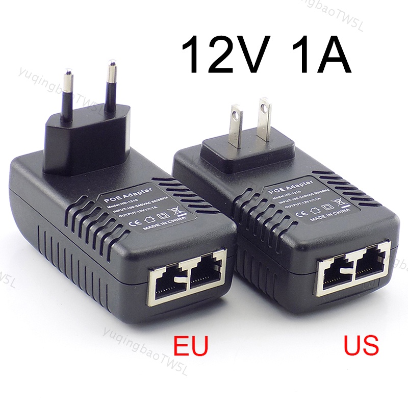 12v 1A POE 適配器注入器開關電源無線以太網適配器用於 IP 攝像機 CCTV 美國歐盟插頭 TW5L