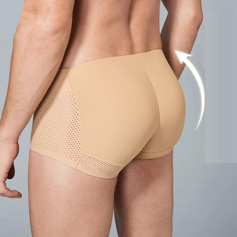 男士臀部增強內衣塑身衣加墊提臀平角內褲假臀部