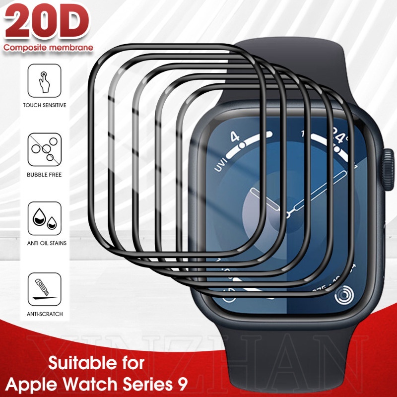 手錶複合膜兼容 Apple Watch Series 9 / 手錶屏幕保護配件 / 高清防摔熱彎 41/45mm 手錶膜