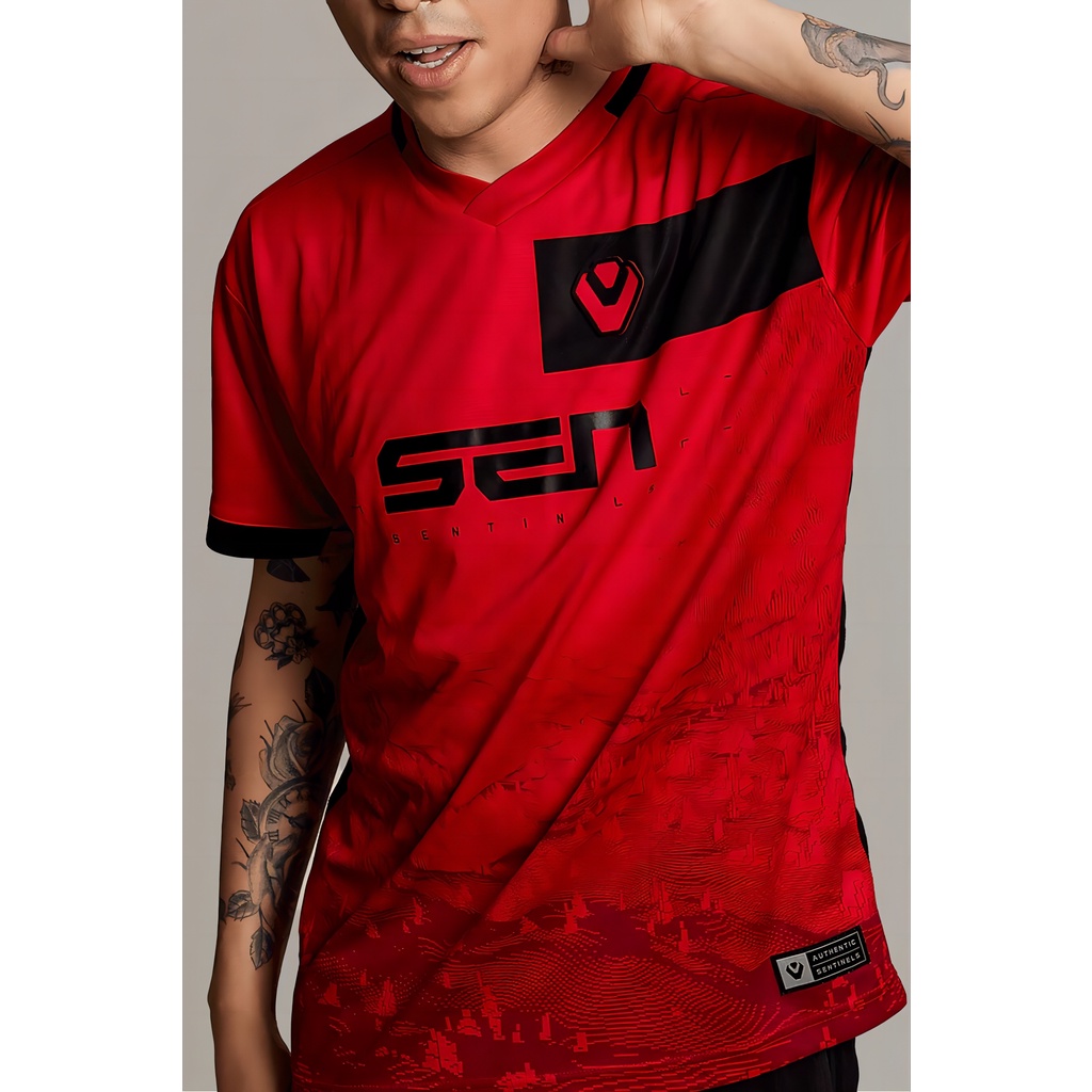 Sentinels Valorant 2023 電競球衣遊戲玩家粉絲姓名定制T恤男士電競紅色制服服裝
