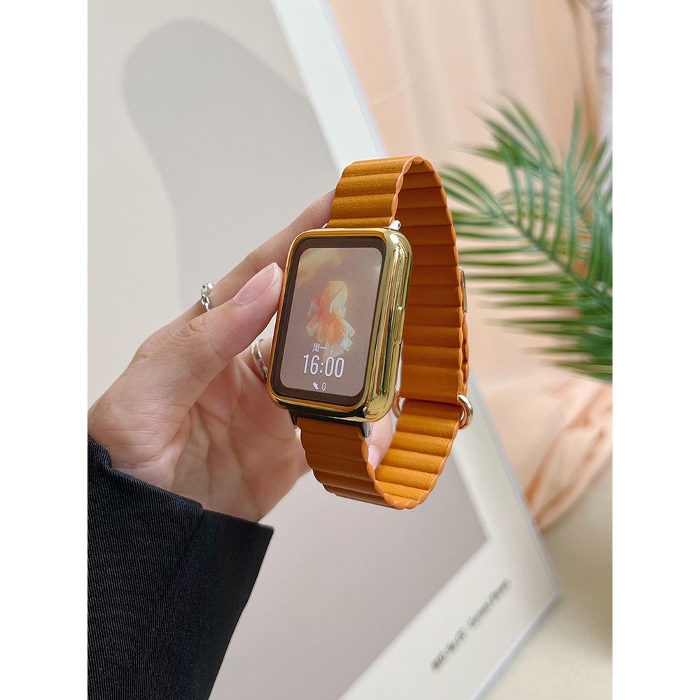 新款 小米手環8 Pro 錶帶 華為Watch Fit 2 全包保護殼 小米8Pro 小米手環8Pro 荔枝紋磁吸錶帶
