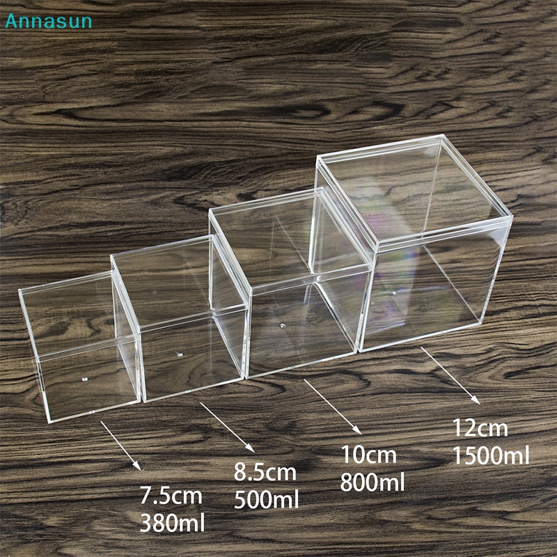 Annasun方形高透明塑料盒鬥魚養殖盒迷你糖果史萊姆水晶泥包裝盒hg