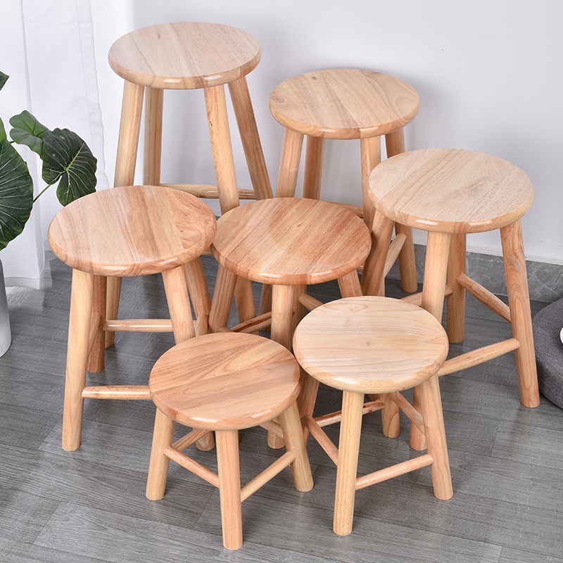 『Royal_Furniture』實木凳橡木凳子原木小板凳方凳家用餐桌凳矮凳兒童圖案圓凳換鞋凳