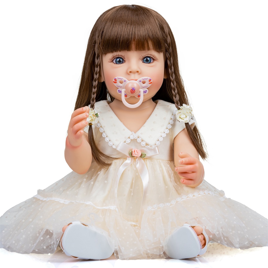 55 公分全身矽膠重生幼兒娃娃  台灣製精緻3S妝容 兒童聖誕禮物仿真嬰兒娃娃 芭比娃娃 公主洋娃娃