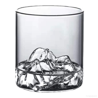 玻璃觀山杯日式富士山藏山杯日本威士忌酒杯家用高顏值水杯創意