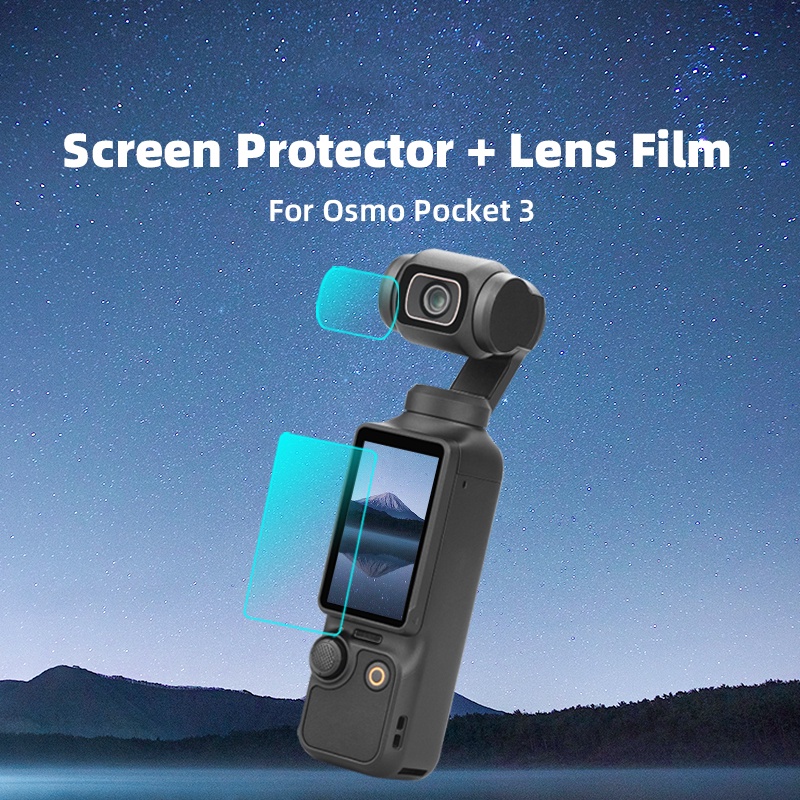 兼容 DJI Pocket 3 鋼化膜、Osmo 袖珍相機鏡頭膜、屏幕保護膜附件