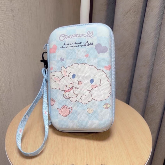 可愛的 Cinnamoroll 拉鍊旅行收納袋電子配件盒 Powerbank USB 電纜磁盤保護袋袋硬幣盒