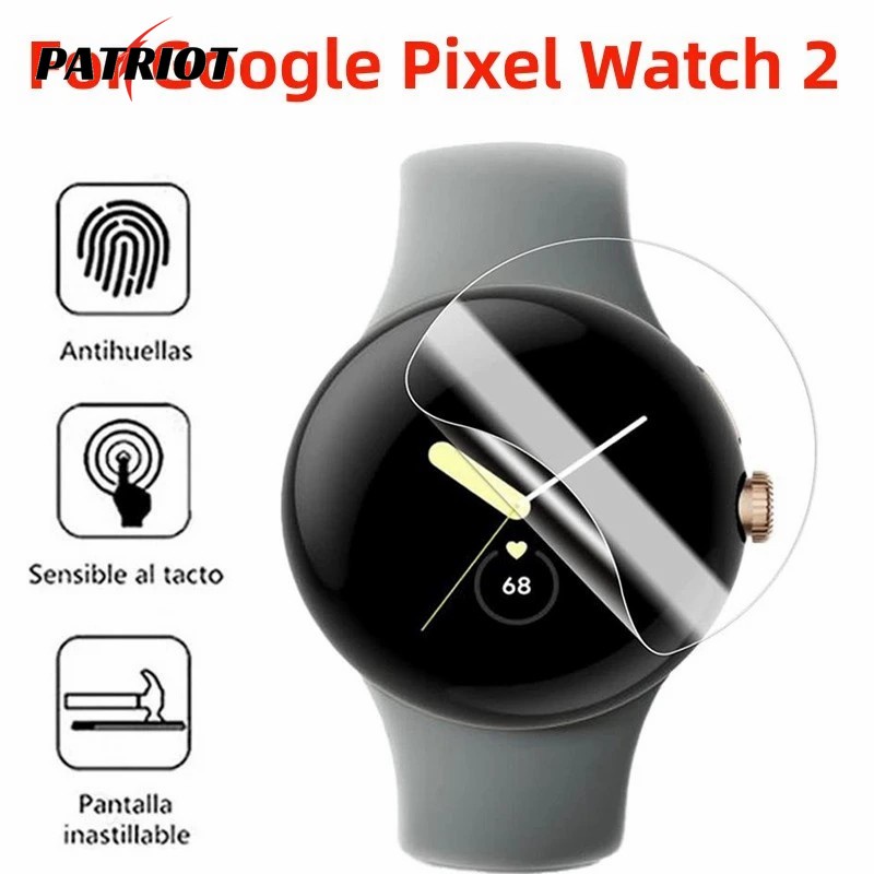 兼容 Google Pixel Watch 2 防指紋智能手錶保護膜/防刮高清透明水凝膠膜/軟 TPU 手錶屏幕保護膜