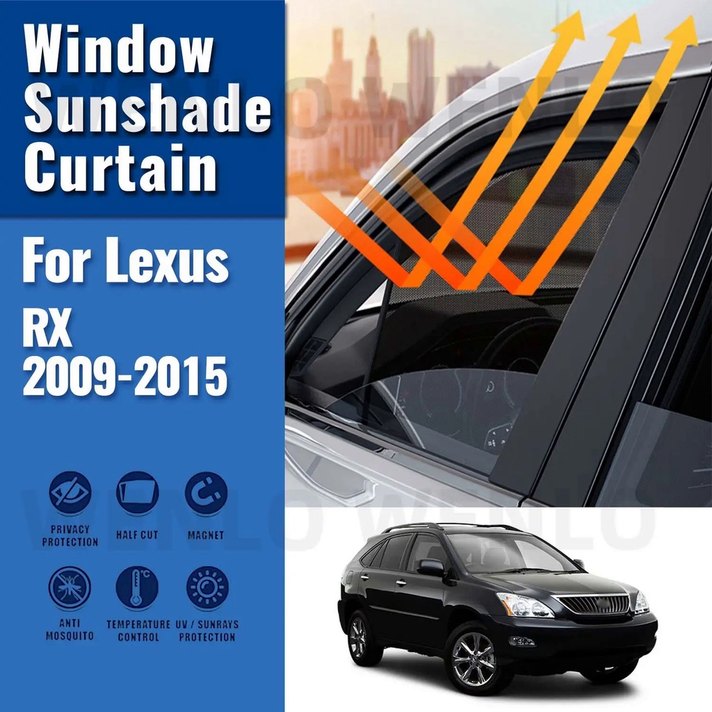 適用於雷克薩斯 RX350/RX450h/RX270 2009-2015 磁性汽車遮陽罩前擋風玻璃框架窗簾後側窗遮陽罩