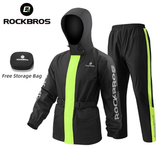 Rockbros 摩托車雨衣套裝分體式全防水騎行雨衣防風反光自行車雨衣帶免費包