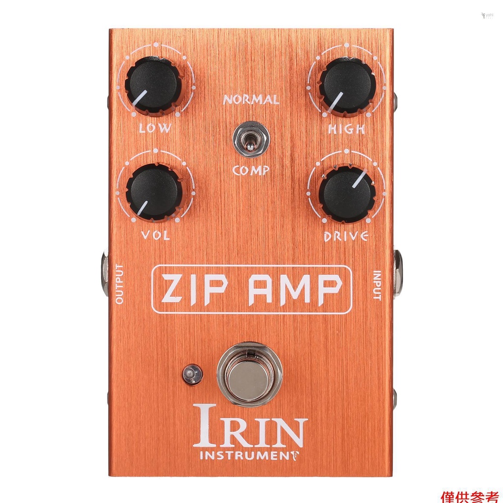 YOT IRIN 超速吉他效果器踏板，具有正常/壓縮模式切換開關低/高/音量/驅動 4 個電吉他控制旋鈕 - ZIP A