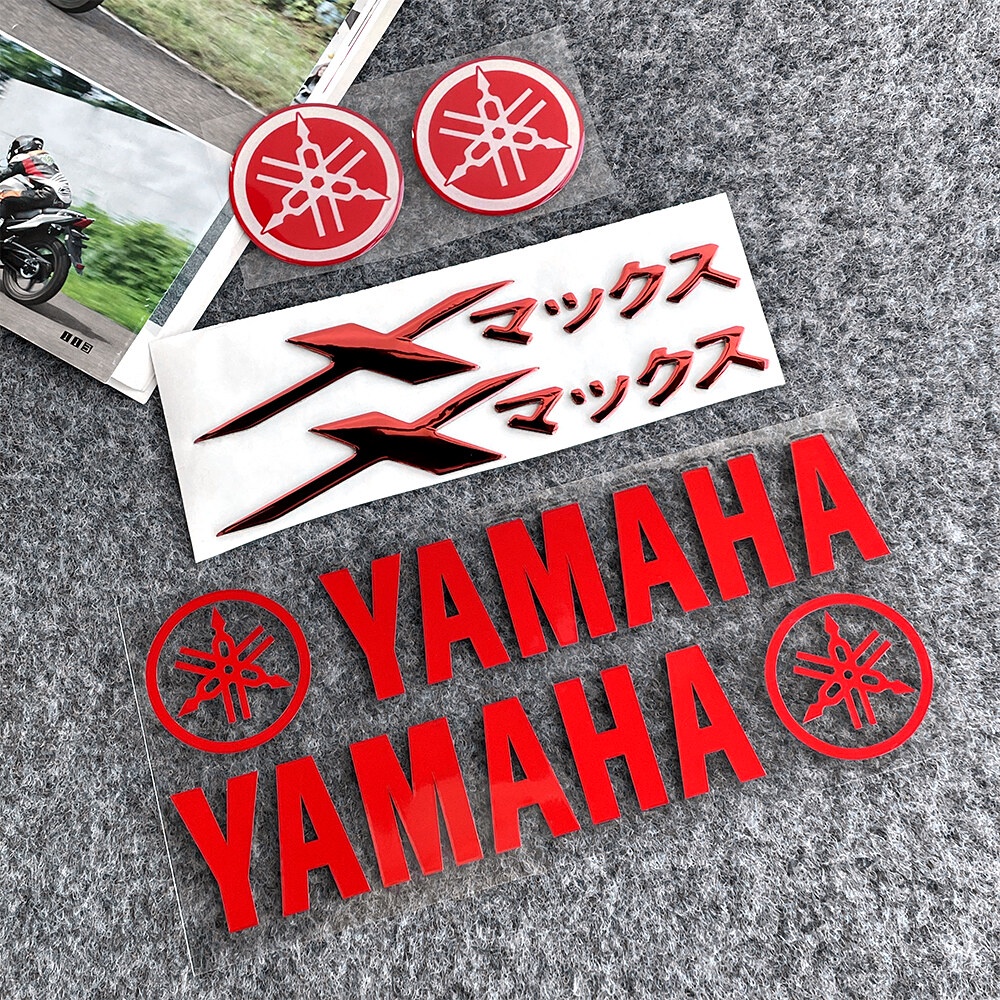 山葉 6 件/套多色 3D 軟膠 YAMAHA XMAX 浮雕字母標誌防水徽章貼花油箱貼紙 YAMAHA XMAX 30