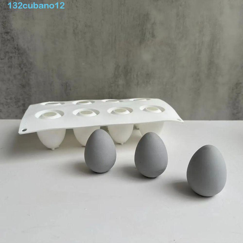 CUBANO復活節彩蛋模具,無味硅膠硅膠模具,巧克力食品級8孔可重複使用雞蛋模具復活節