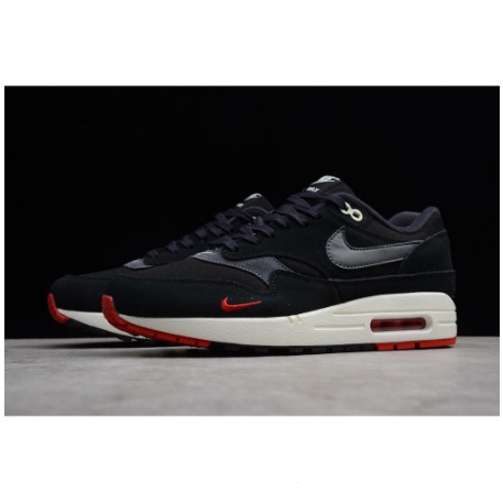 2023新款 Air Max 1 Premium Bred 黑色/油灰色-大學紅 875844-007 跑鞋 I4JY