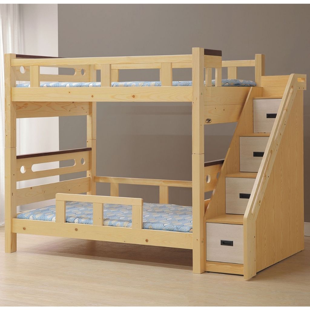 CJ諾爾斯3.5尺梯櫃雙層床/上下舖/10.5mm床板/乳膠床墊/免運含安裝/含稅開發票/台灣製造---巧家家具