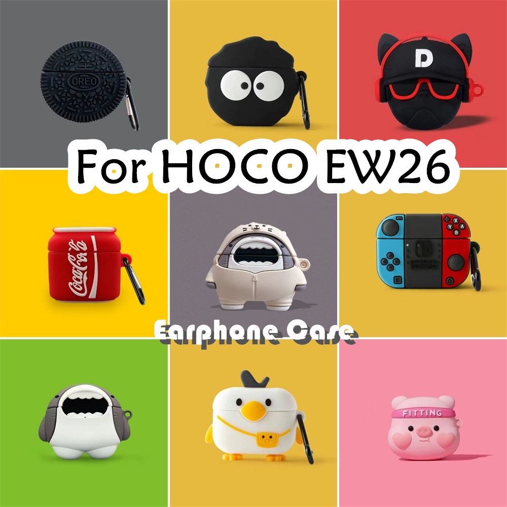 現貨! 適用於 HOCO EW26 保護套卡通清新風格可口可樂和煤球軟矽膠耳機保護套保護套