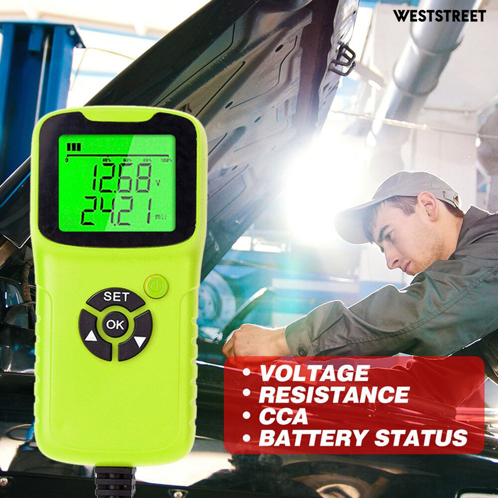 滿額免運-汽車電瓶檢測儀 蓄電池容量檢測儀 電瓶電池測試表 綠色