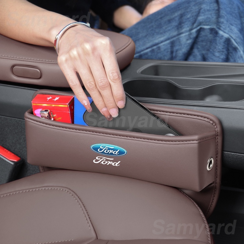 汽車座椅儲物盒汽車座椅側口袋縫隙口袋儲物收納盒適用於福特 Fiesta Focus 蒙迪歐 Transit Kuga T