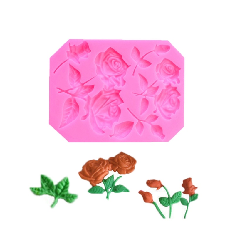 Blala 三維花矽膠肥皂模具玫瑰花軟糖模具蛋糕裝飾
