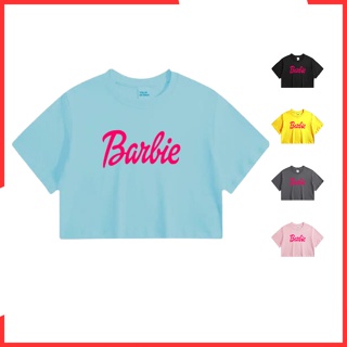 Katun T 恤 CROP 上衣芭比娃娃 TEXT 女孩 1-12 歲/T 恤兒童/T 恤芭比娃娃病毒/T 恤棉 CR