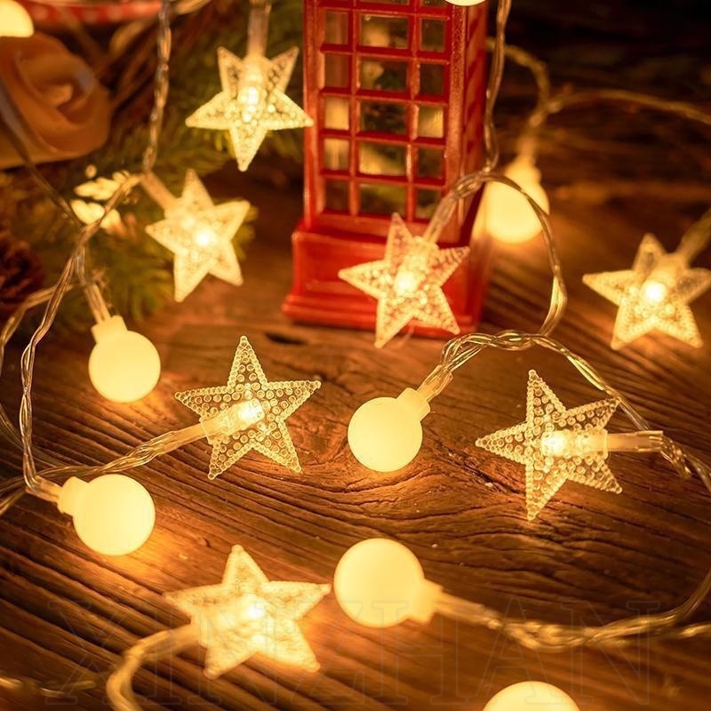 聖誕樹星星雪花麋鹿 Led 燈串 / 多用途電池供電童話燈 / 婚禮花園派對家居聖誕裝飾 / 戶外野營燈串燈