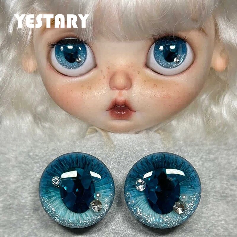 BJD Blythe 娃娃配件眼睛玩具 DIY 手工閃閃發光復古系列眼片適用於 Blythe BJD 娃娃眼睛玩具