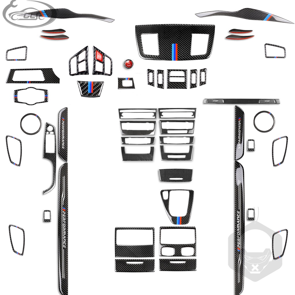 適用於BMW 寶馬E90碳纖維啟動按鍵出風口檔位面板大燈開關框套裝汽車