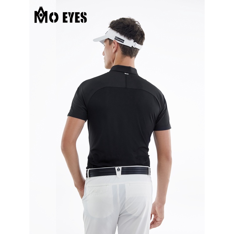 Mo Eyes Magic Eyes 高爾夫短袖男士運動T恤上衣透氣打孔速乾Polo衫男裝
