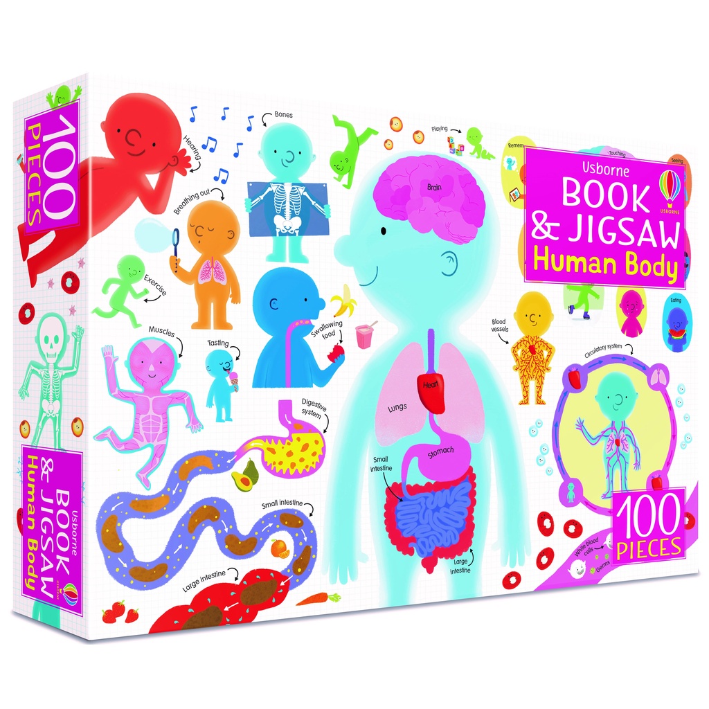 Human Body (100片拼圖+1本知識小百科)(Usborne Book &amp; Jigsaw)(盒裝)/Sam Smith Usborne Book and Jigsaw 【禮筑外文書店】