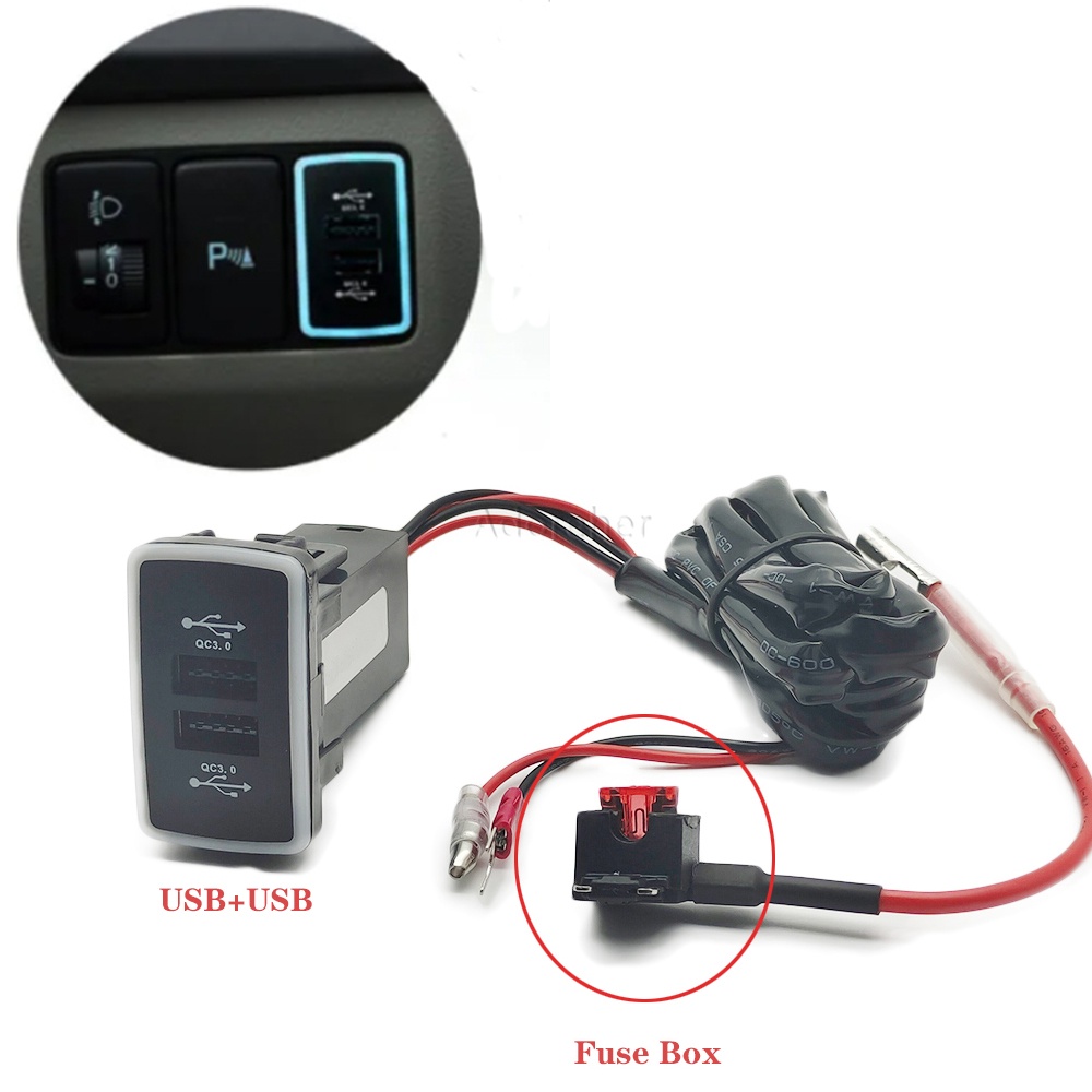 HONDA 環境光充電器汽車接口插座雙連接器雙 QC3.0 適用於本田 CRV Odyssey Civic Fit 20