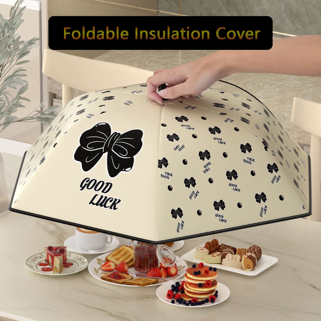 保溫食品罩家用餐桌食品罩可折疊防塵罩防蟲防塵加厚保溫盤罩