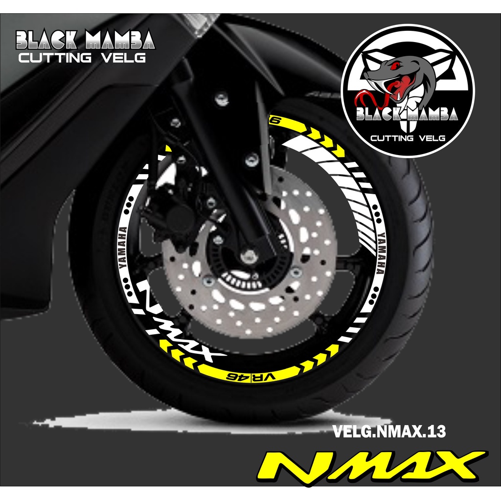 山葉 切割貼紙輪輞 NMAX 貼紙 LIS 列表變化輪胎/天鵝絨 YAMAHA NMAX 13