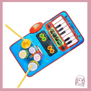 哈哈 3 歲男孩女孩玩具禮物 2 合 1 鋼琴鼓音樂舞蹈墊音樂益智玩具 3-5 歲兒童