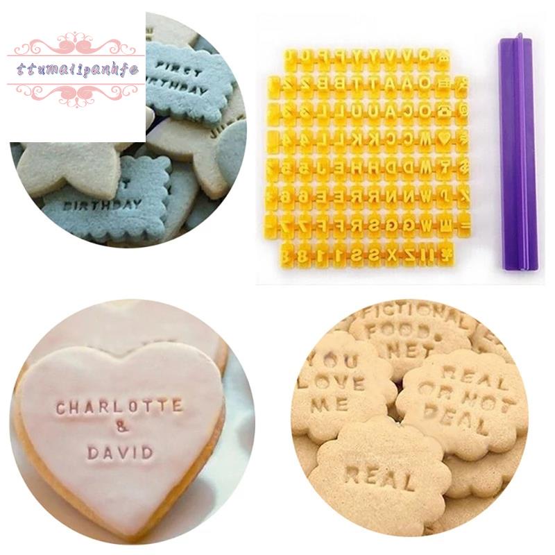 字母數字餅乾壓印郵票壓花圓形切割器模板工具軟糖 DIY 工具餅乾裝飾品