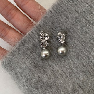 🌟Anya- 不規則金屬珍珠吊墜耳環 小眾設計感簡約百搭氣質時尚耳環耳飾